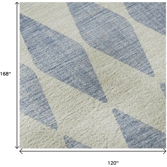 Sky Blue And Ivory Diamond Washable Area Rug With UV Protection Photo 9