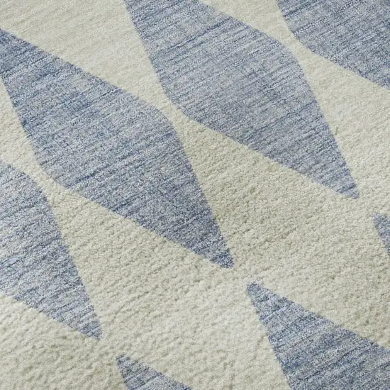 Sky Blue And Ivory Diamond Washable Area Rug With UV Protection Photo 1