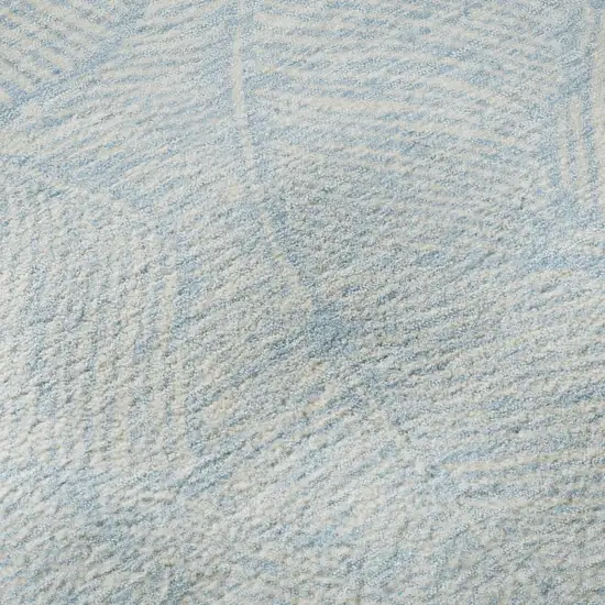 Sky Blue And Ivory Floral Washable Area Rug With UV Protection Photo 9