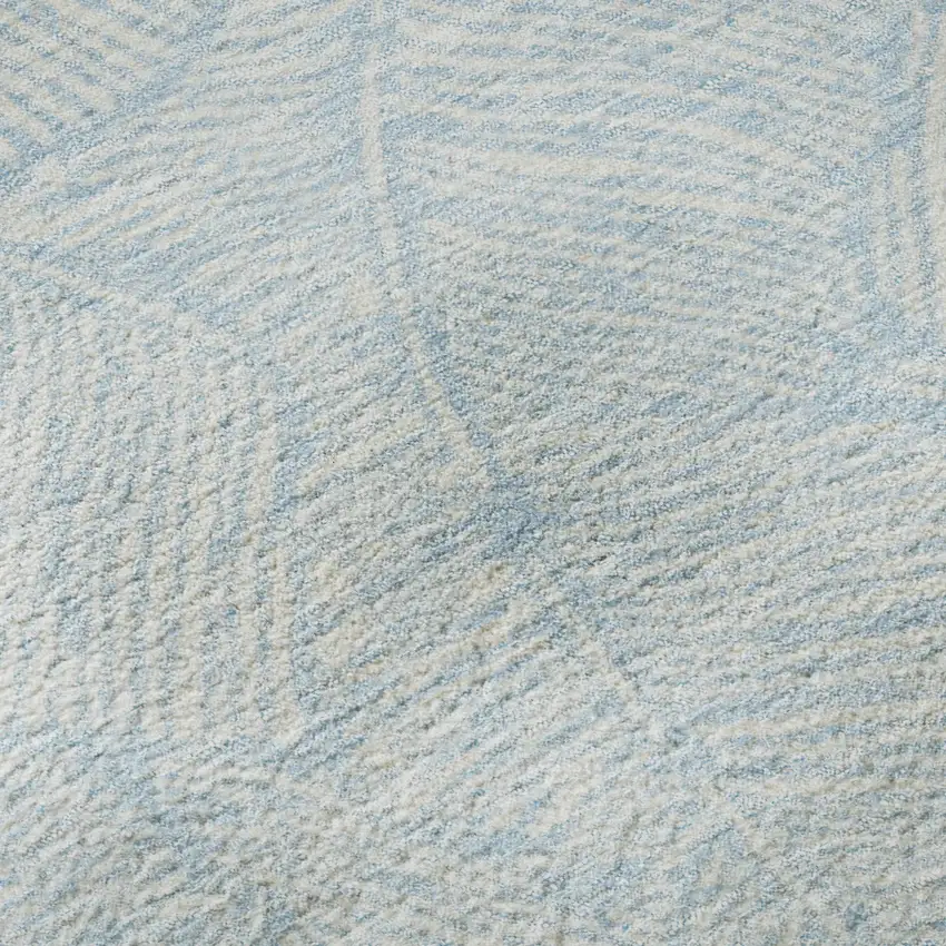 Sky Blue And Ivory Floral Washable Area Rug With UV Protection Photo 9