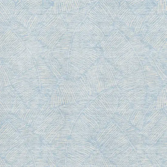 Sky Blue And Ivory Floral Washable Area Rug With UV Protection Photo 3