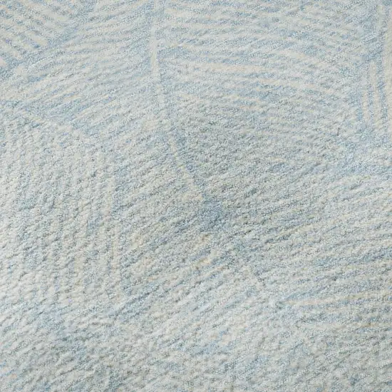 Sky Blue And Ivory Floral Washable Area Rug With UV Protection Photo 7