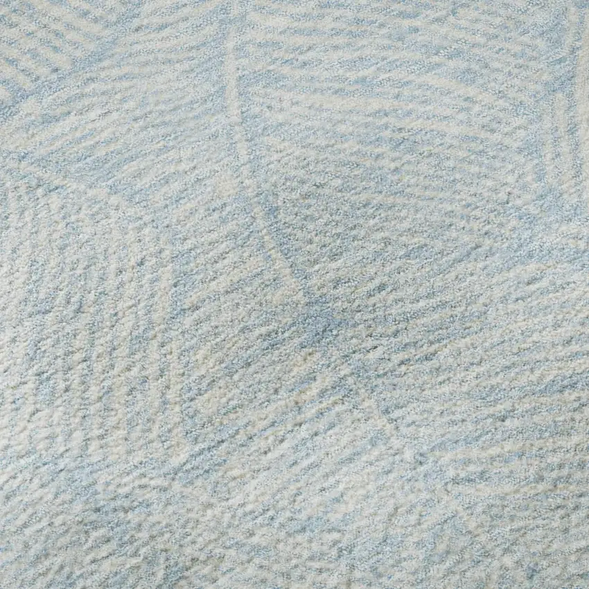 Sky Blue And Ivory Floral Washable Area Rug With UV Protection Photo 7