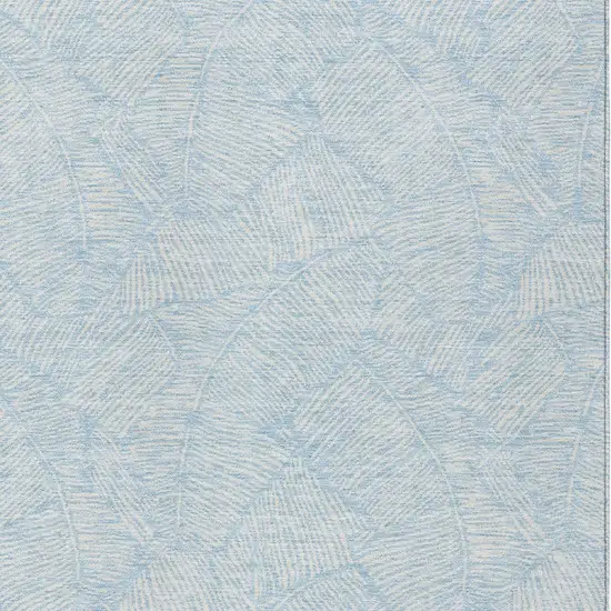 Sky Blue And Ivory Floral Washable Indoor Outdoor Area Rug Photo 6