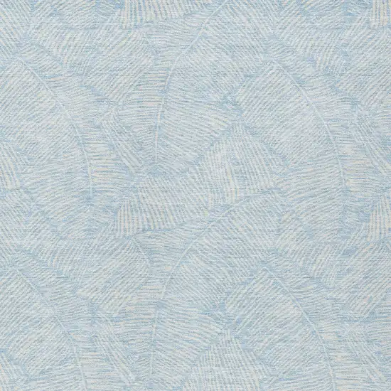 Sky Blue And Ivory Floral Washable Indoor Outdoor Area Rug Photo 6