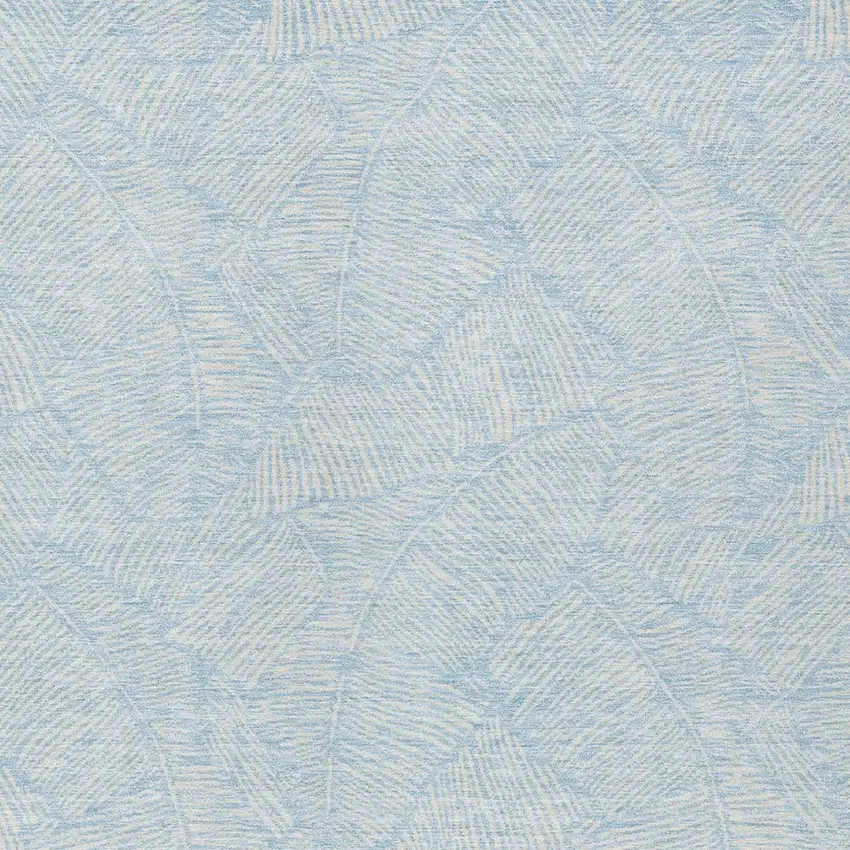 Sky Blue And Ivory Floral Washable Indoor Outdoor Area Rug Photo 6