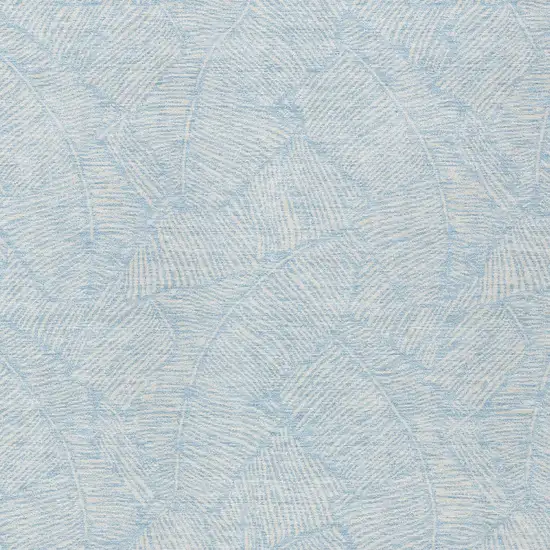Sky Blue And Ivory Floral Washable Indoor Outdoor Area Rug Photo 6