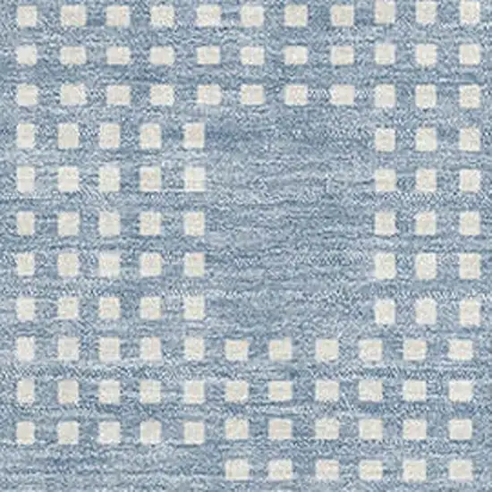 Sky Blue And Ivory Geometric Washable Area Rug With UV Protection Photo 3