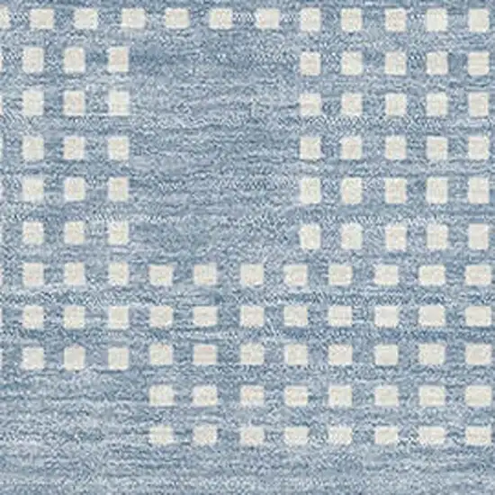 Sky Blue And Ivory Geometric Washable Area Rug With UV Protection Photo 3