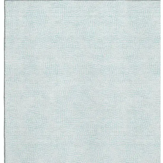 Sky Blue And Ivory Geometric Washable Area Rug With UV Protection Photo 2