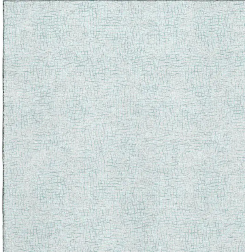 Sky Blue And Ivory Geometric Washable Area Rug With UV Protection Photo 2