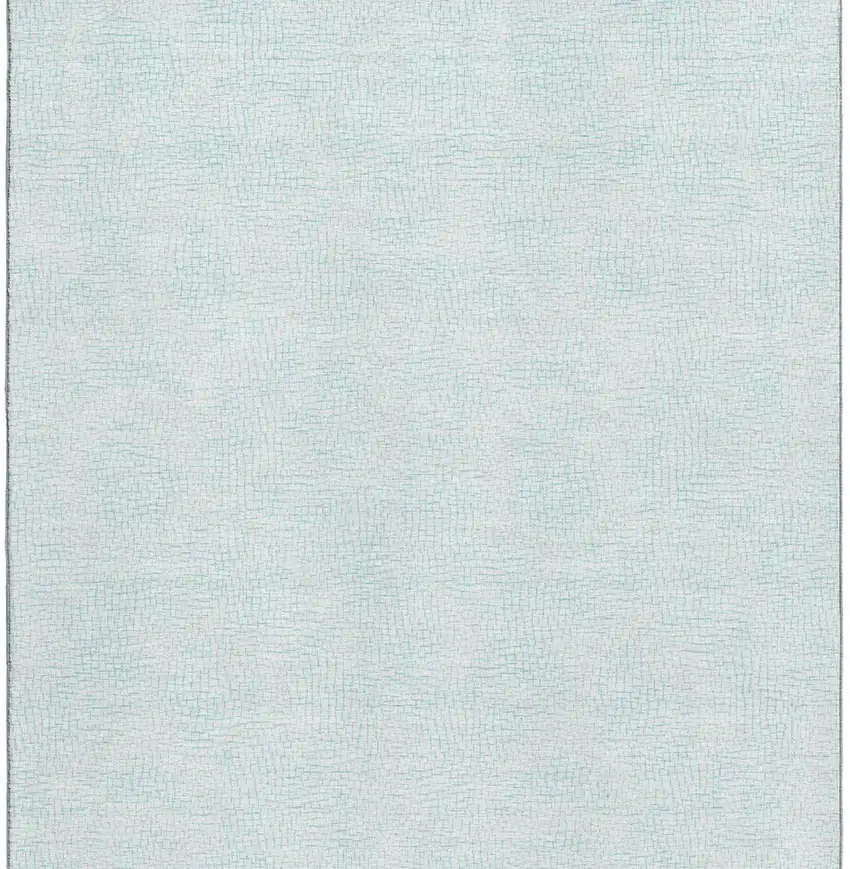 Sky Blue And Ivory Geometric Washable Area Rug With UV Protection Photo 2