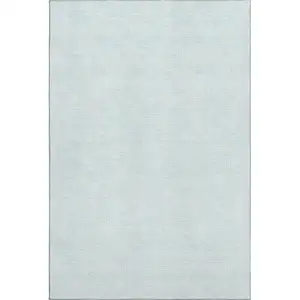 Photo of Sky Blue And Ivory Geometric Washable Area Rug With UV Protection