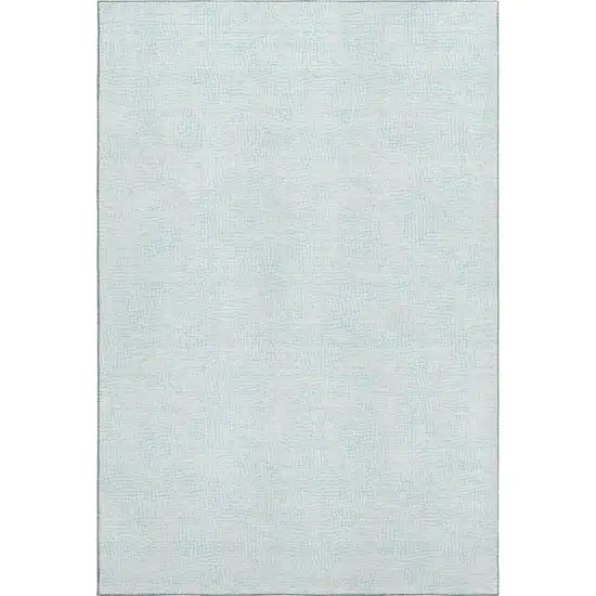 Sky Blue And Ivory Geometric Washable Area Rug With UV Protection Photo 1