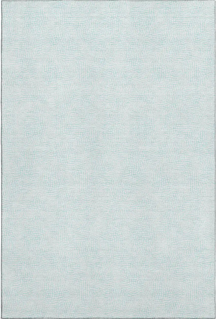 Sky Blue And Ivory Geometric Washable Area Rug With UV Protection Photo 1