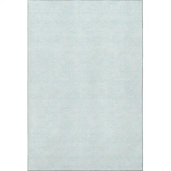 Sky Blue And Ivory Geometric Washable Area Rug With UV Protection Photo 2