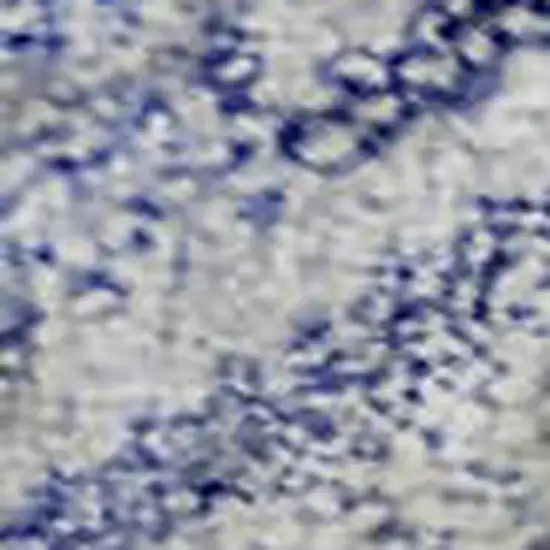 Sky Blue And Ivory Geometric Washable Area Rug With UV Protection Photo 2