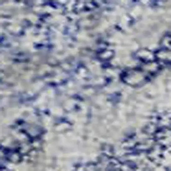 Sky Blue And Ivory Geometric Washable Area Rug With UV Protection Photo 2