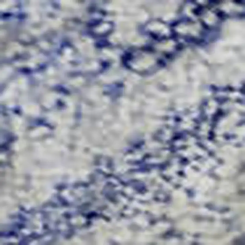 Sky Blue And Ivory Geometric Washable Area Rug With UV Protection Photo 2