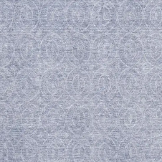 Sky Blue And Ivory Geometric Washable Area Rug With UV Protection Photo 2