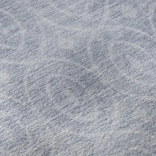 Sky Blue And Ivory Geometric Washable Area Rug With UV Protection Photo 9