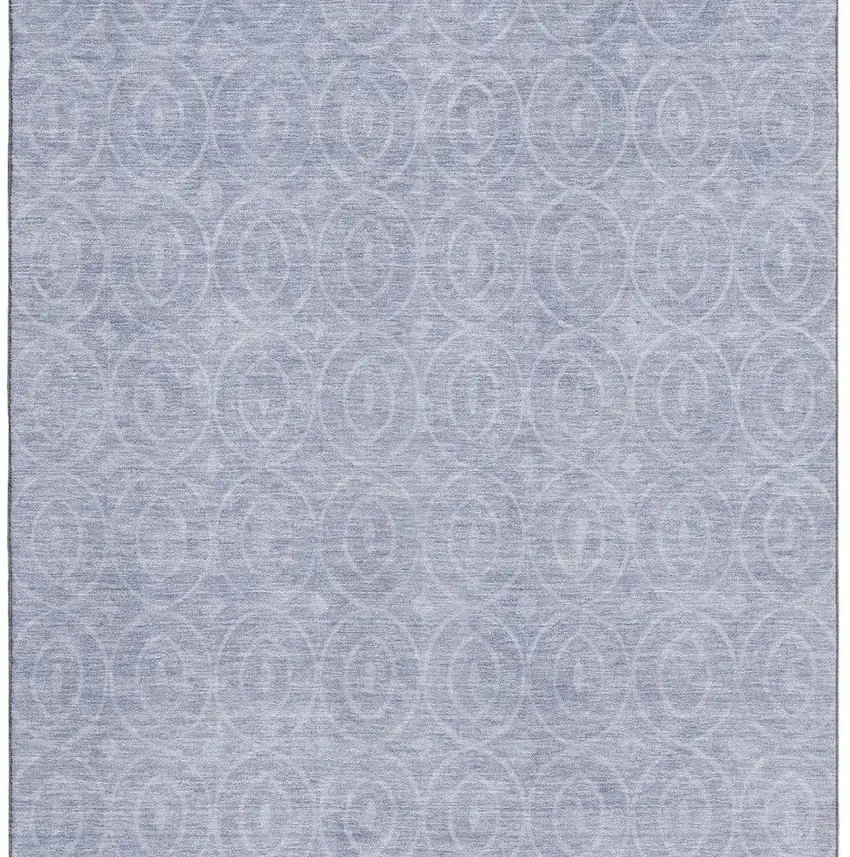 Sky Blue And Ivory Geometric Washable Area Rug With UV Protection Photo 2