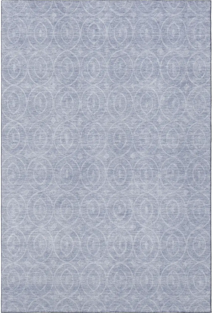 Sky Blue And Ivory Geometric Washable Area Rug With UV Protection Photo 3