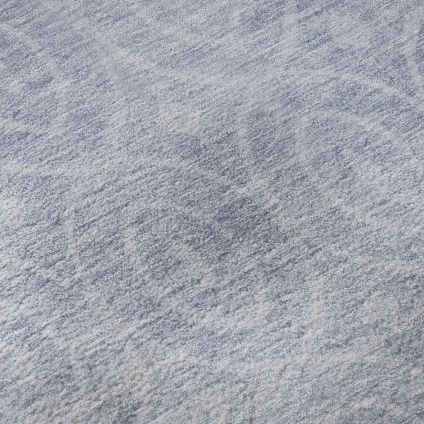 Sky Blue And Ivory Geometric Washable Area Rug With UV Protection Photo 9