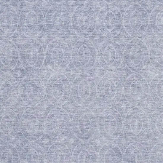 Sky Blue And Ivory Geometric Washable Area Rug With UV Protection Photo 3