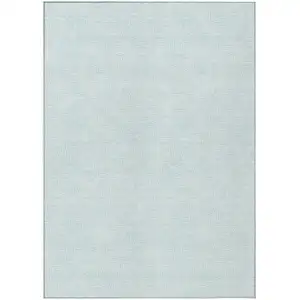 Photo of Sky Blue And Ivory Geometric Washable Indoor Outdoor Area Rug