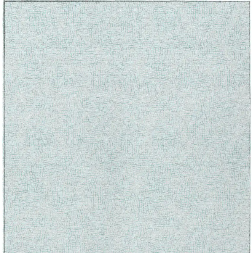 Sky Blue And Ivory Geometric Washable Indoor Outdoor Area Rug Photo 6