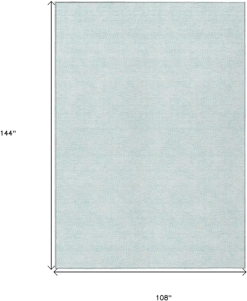Sky Blue And Ivory Geometric Washable Indoor Outdoor Area Rug Photo 7