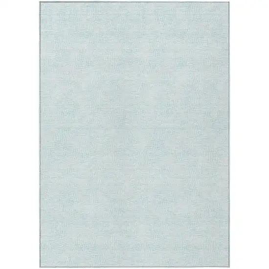 Sky Blue And Ivory Geometric Washable Indoor Outdoor Area Rug Photo 2