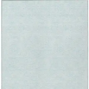 Photo of Sky Blue And Ivory Geometric Washable Indoor Outdoor Area Rug