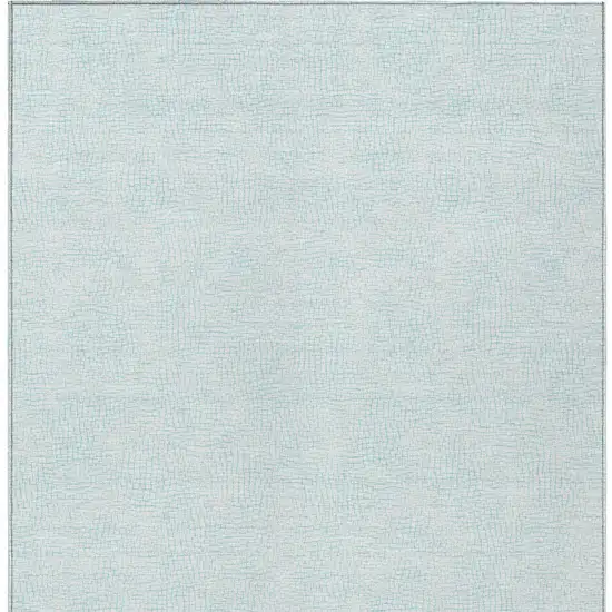 Sky Blue And Ivory Geometric Washable Indoor Outdoor Area Rug Photo 6