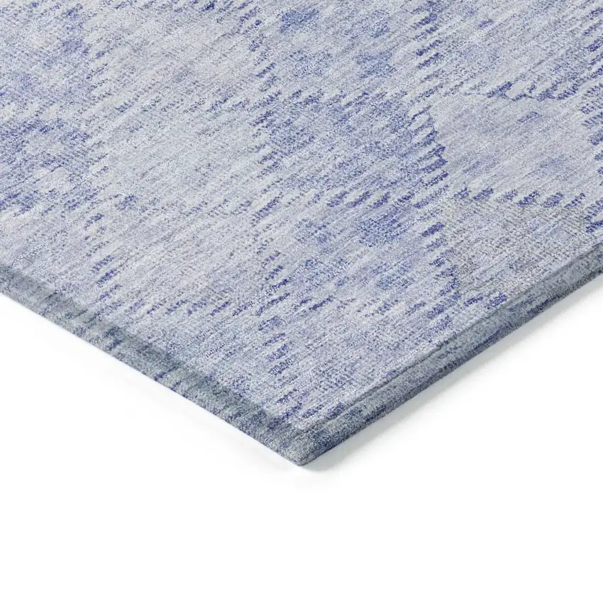Sky Blue And Ivory Geometric Washable Indoor Outdoor Area Rug Photo 4