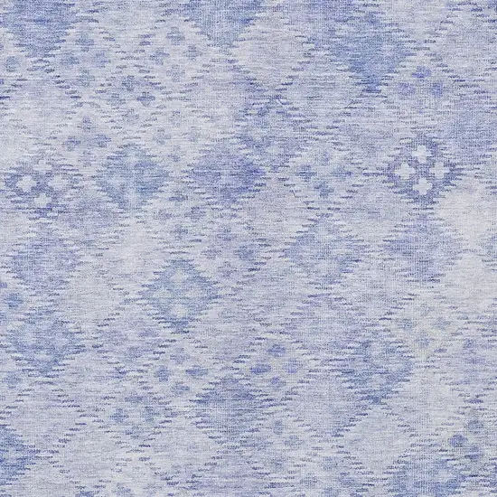 Sky Blue And Ivory Geometric Washable Indoor Outdoor Area Rug Photo 5