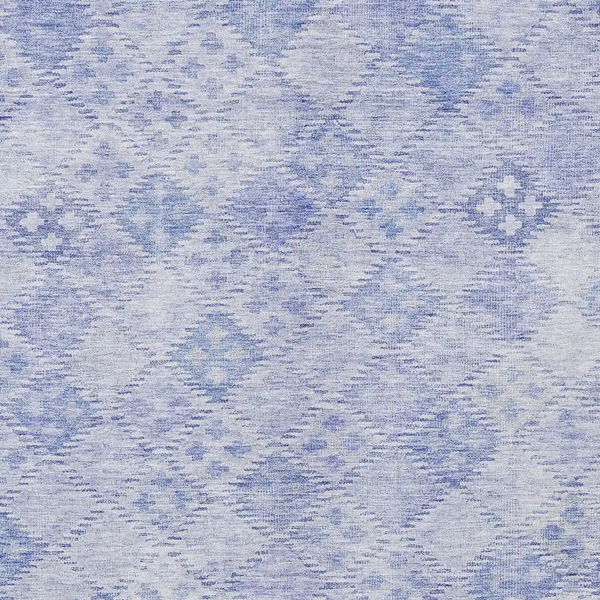 Sky Blue And Ivory Geometric Washable Indoor Outdoor Area Rug Photo 5