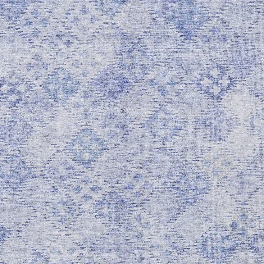 Sky Blue And Ivory Geometric Washable Indoor Outdoor Area Rug Photo 5