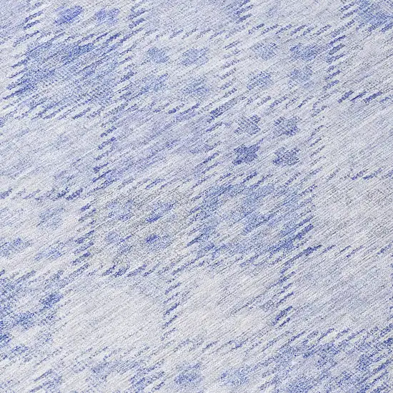 Sky Blue And Ivory Geometric Washable Indoor Outdoor Area Rug Photo 8