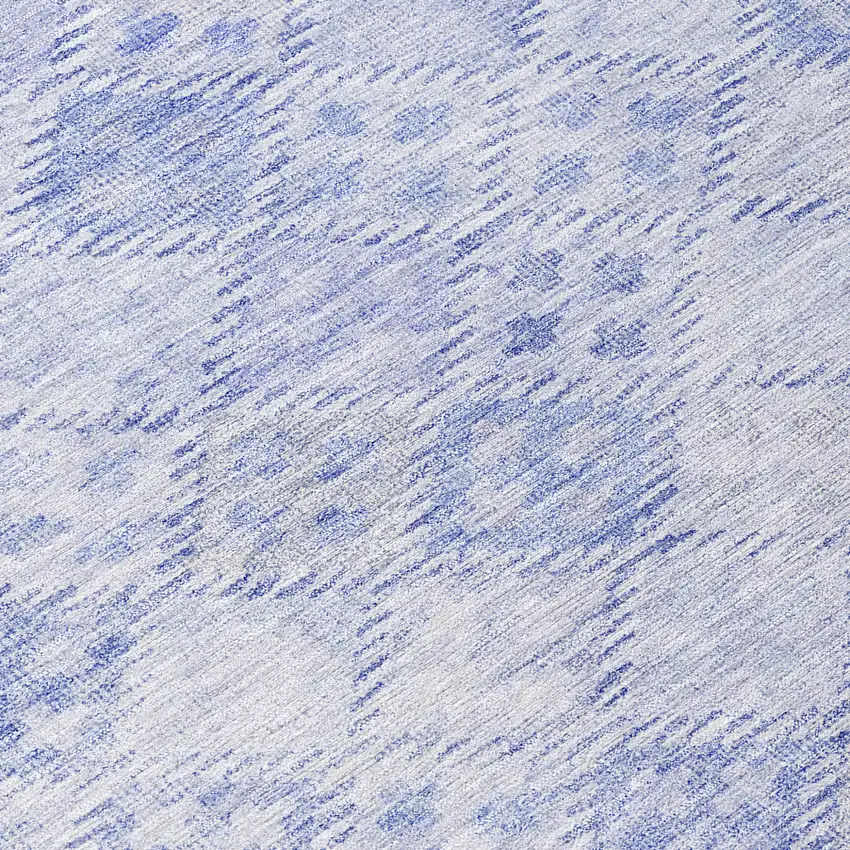 Sky Blue And Ivory Geometric Washable Indoor Outdoor Area Rug Photo 8