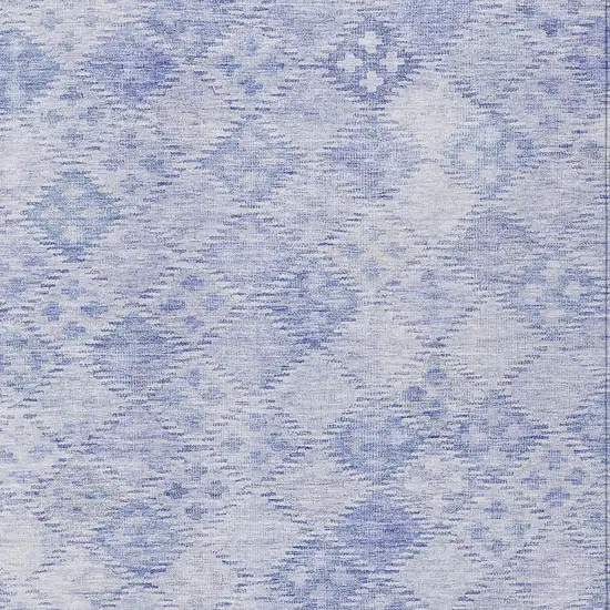 Sky Blue And Ivory Geometric Washable Indoor Outdoor Area Rug Photo 5