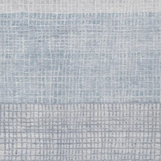 Sky Blue And Ivory Geometric Washable Indoor Outdoor Area Rug Photo 3