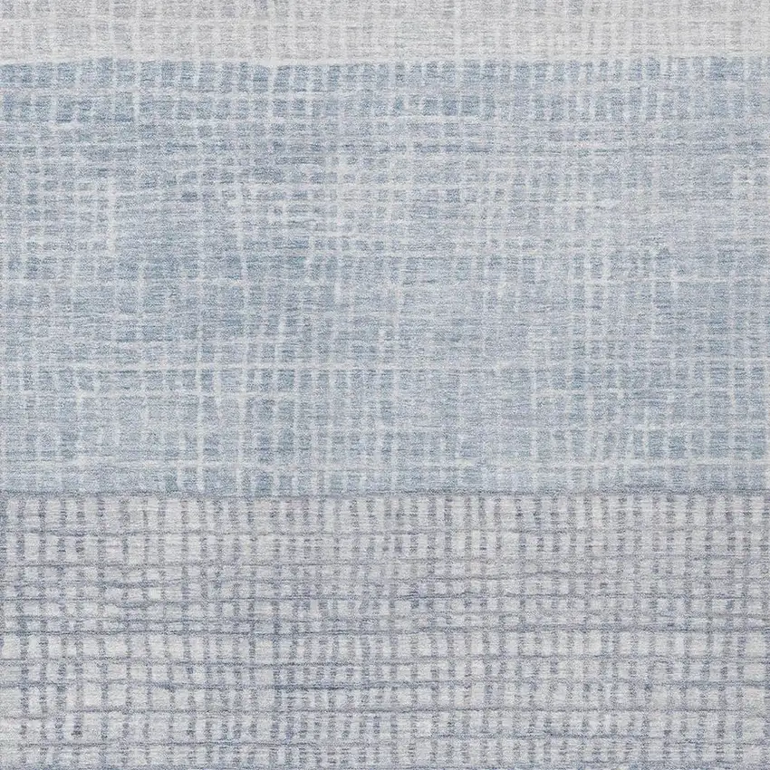 Sky Blue And Ivory Geometric Washable Indoor Outdoor Area Rug Photo 3