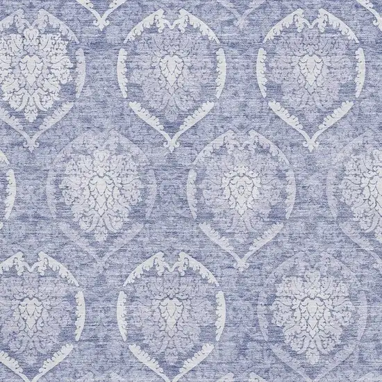 Sky Blue And Ivory Medallion Washable Area Rug With UV Protection Photo 3