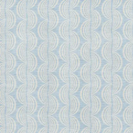 Sky Blue And Ivory Ogee Washable Area Rug With UV Protection Photo 2