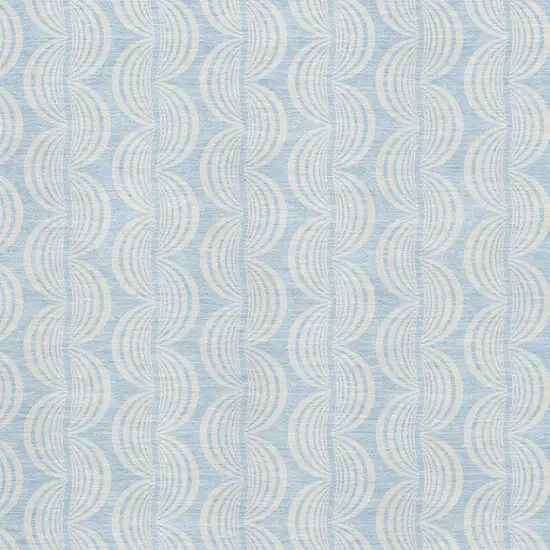 Sky Blue And Ivory Ogee Washable Area Rug With UV Protection Photo 2
