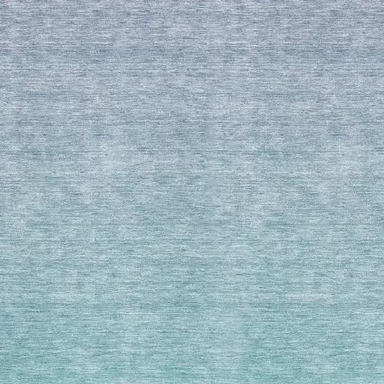 Sky Blue And Ivory Ombre Washable Area Rug With UV Protection Photo 3