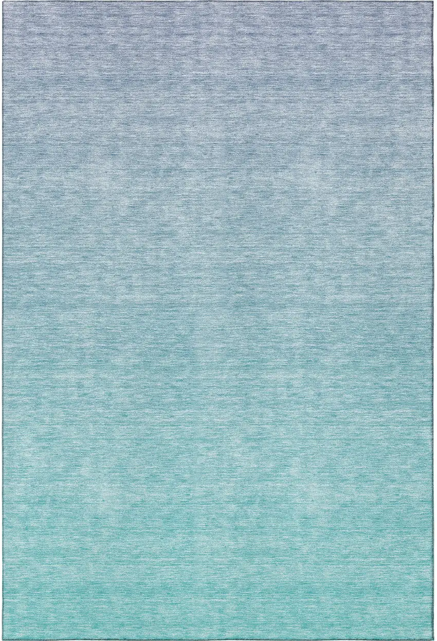 Sky Blue And Ivory Ombre Washable Area Rug With UV Protection Photo 3