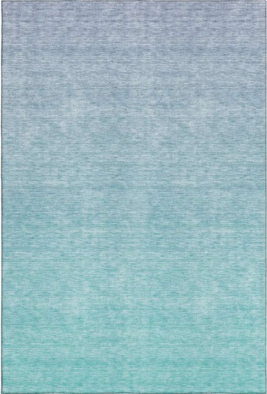 Sky Blue And Ivory Ombre Washable Area Rug With UV Protection Photo 1